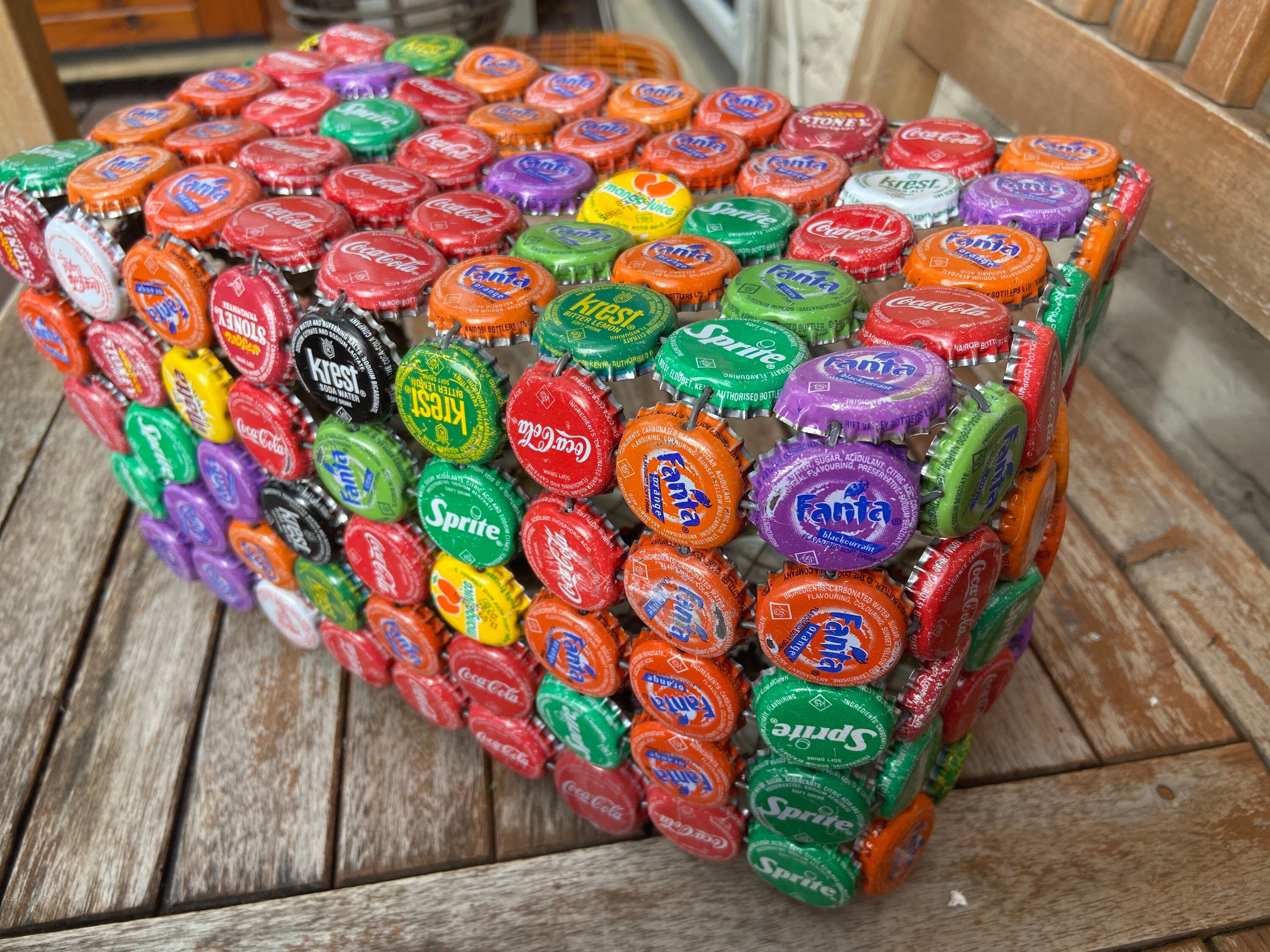 Bottle Cap Bag, Made of Wire and Caps Art or Purse Your Choice Coca Cola, Fanta, Sprite, Krest