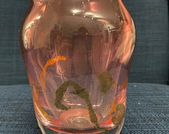 RARE! Rebecca Stewart Signed 1980 Glass Vase - 4" - Unusual!