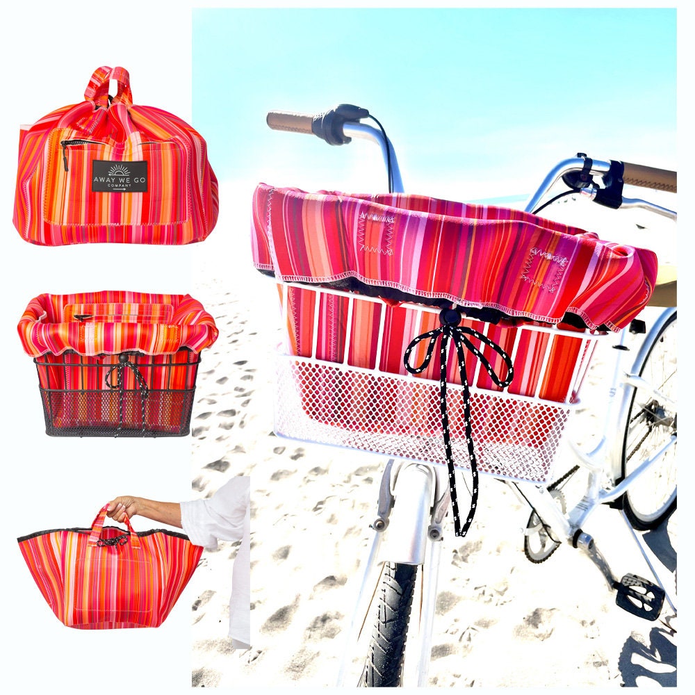 Beach Bag and Travel Tote all in ONE Bag  New  Waterproof Neoprene  Perfect liner for all the fury Co Pilots !!!! Bike Basket Liner