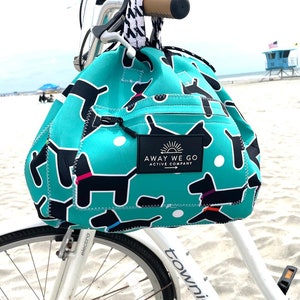 Bike Basket  Liner, Beach Bag, Tote Waterproof, SandProof, Beach ready Neoprene It&#39;s an Epic Bag !  Draw String Locking Toggle