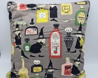 Pillowcase "Witch's Brewing Art" for filling pillow 40 x 40 cm with witches and magic potions