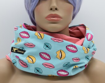 Loop scarf "Funky lips"