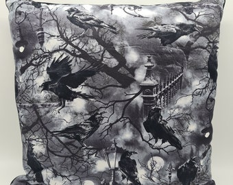 Cushion cover "Crows Night" for filling cushion 40 x 40 cm with crows and ravens