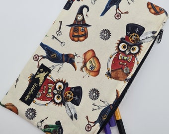 Zippered pocket pencil case "Steampunk sensation"