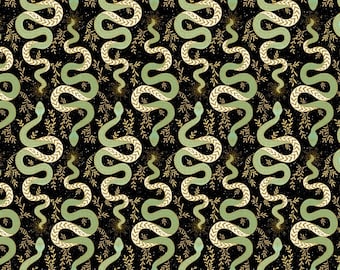 Cotton fabric Myth and dream Phantasmagorian Snake eyes metallic Cotton and Steel