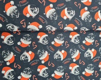 Cotton fabric cat Christmas cats with hats