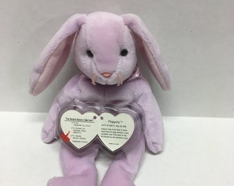 RARE "FLOPPITY" ERROR Ty Beanie Baby, 1996 "Origiinal" & "Suface" Misspelled Hang Tag, Pvc Pellets, Not Mint