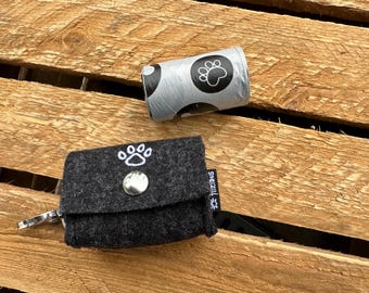 Dog poop bag dispenser - biodegradable - unique gift - customizable - wool felt