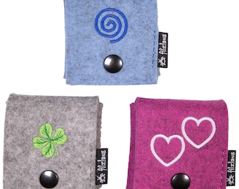 Wool felt felt globules "To Go" - pouch