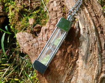 Hourglass Charm with Moldavite Dust