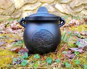 Iron cauldron, tree of life.