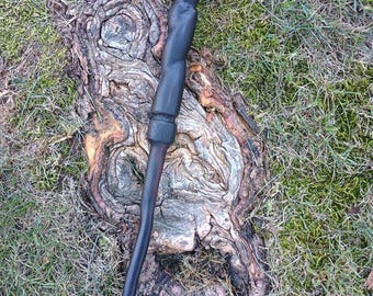 5000 Year Bog Oak Wand with "geode" Pommel