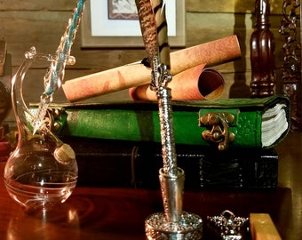 Ink of Vervain, spell writing ink with quill set