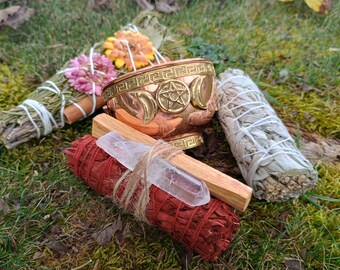 Smudging Assortment, Copper Offering Bowl