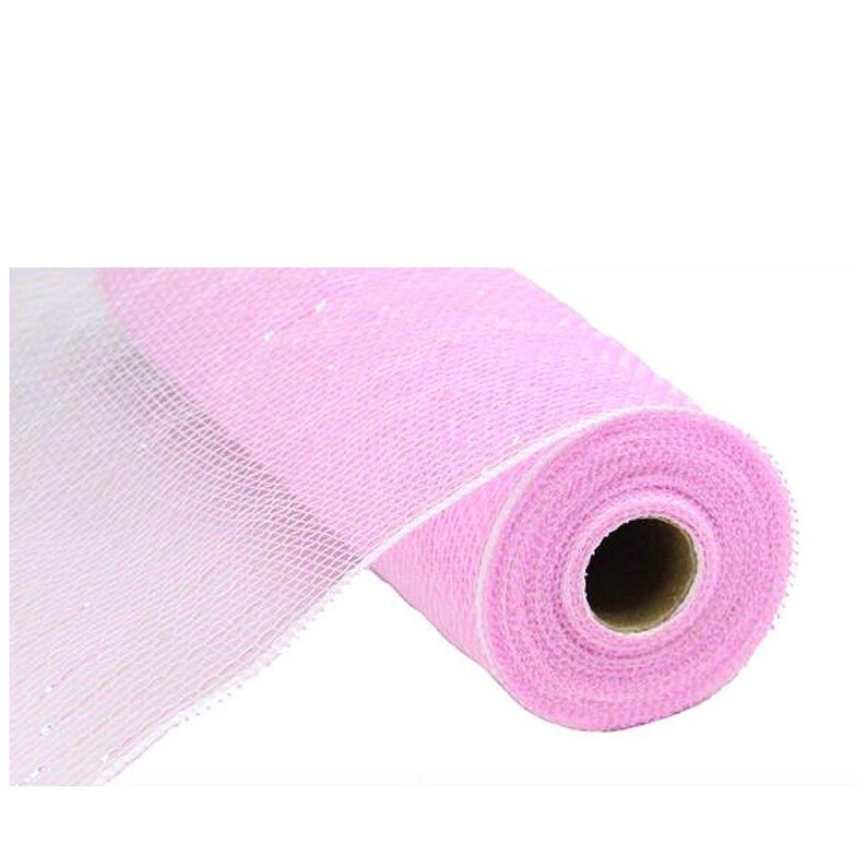 10 Iridescent Pastel pink Foil Mesh 10 yards Poly Mesh