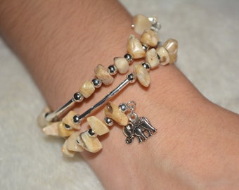 Picture Jasper Bracelet with Elephant Charm