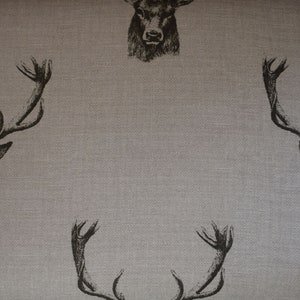Stag Pattern Footstool Small Stag Head Footstool - Straight Waxed Legs - 46cm X 31cm X 27cm ...