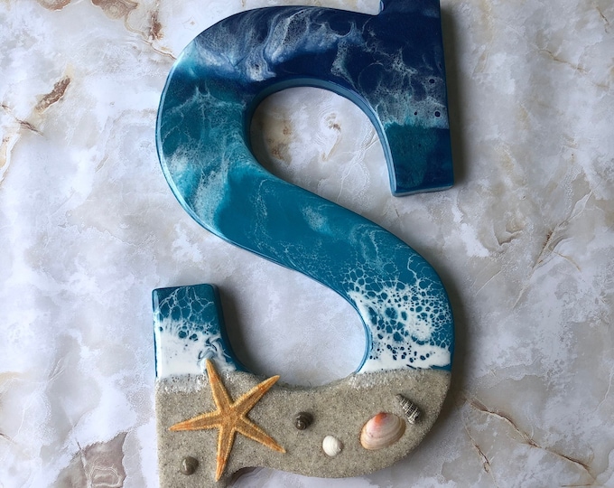 Personalized Beach Theme Decor | Resin SeaShell Art | Beach Home Decor | Starfish Gift | Resin Art | Coastal Decor | Resin Beach Art |