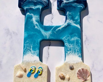 Custom Beach Wall Art | Resin Art | Nautical Decor for Beach House | Flip flop art | 3D Resin Art | flip flop sign | Personalized Gifts