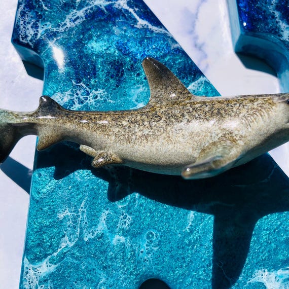 Buy Personalized Resin Shark Letter Art: Beach Decor, Fishing Gift