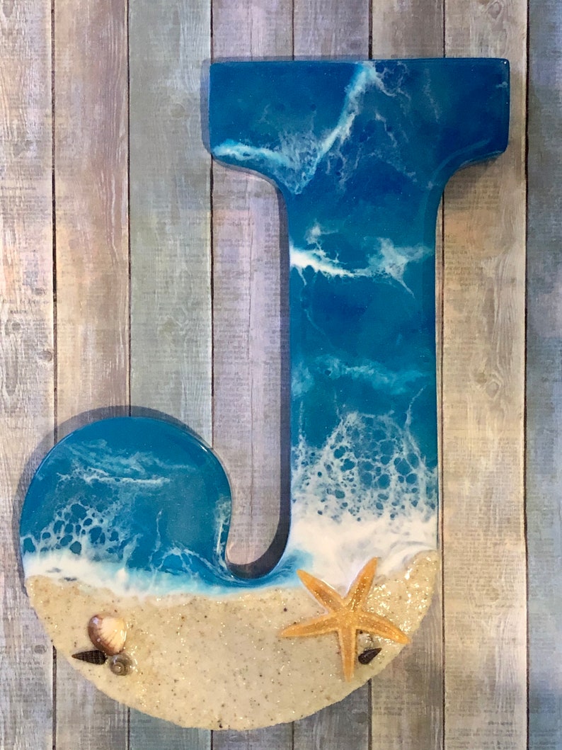 Beach Themed Letter for Wall Monogram Initial Decor Surf Etsy