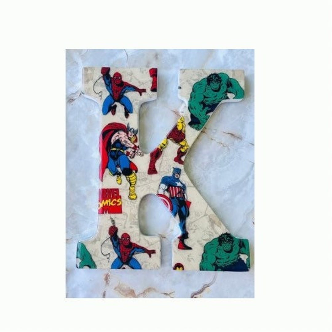 Superhero Wall Letters Wooden Letters Superhero Decor Marvel Room Decor