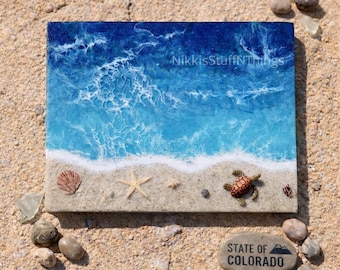 Personalized Colorado Coast Resin Wall Map | Mountain Cabin Coastal Art | Hometown Wall Decor