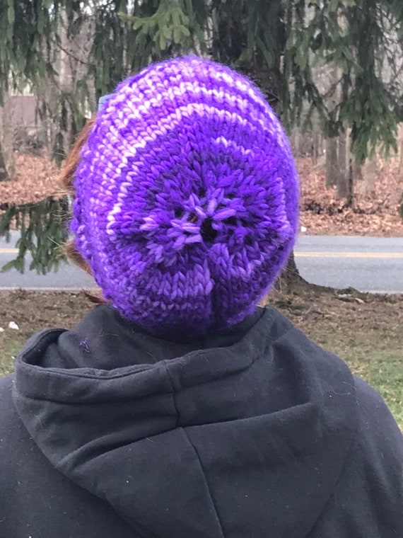 purple ski hat