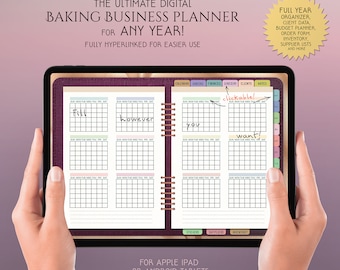 Digital Bakery Business Planner PDF, GoodNotes Bakery Organizer, Home Bakery Planner, Cottage Bakery Order Tracke