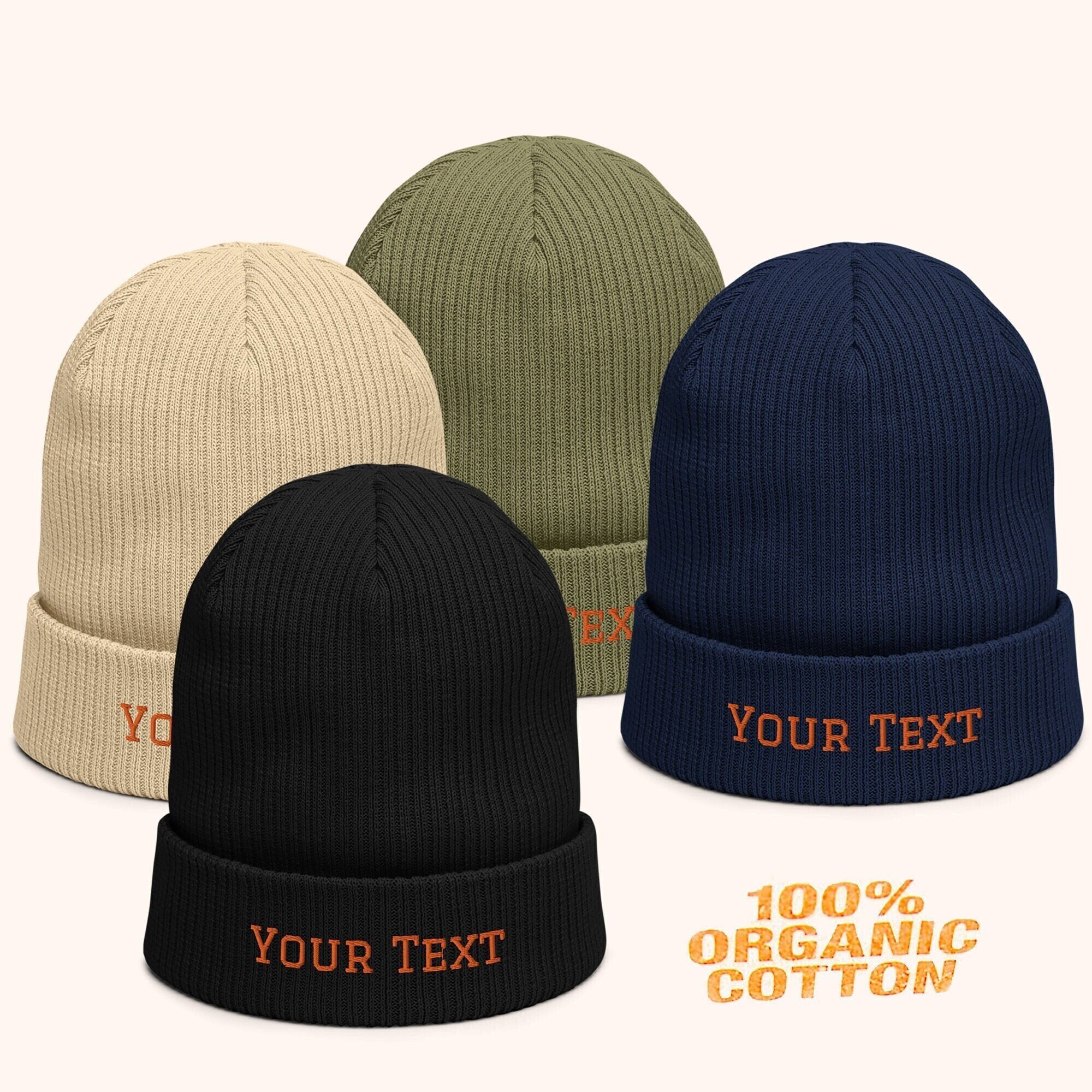 Personalized Beanie Hat Customizable Embroidered Text Etsy