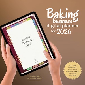 2026 Digital Bakery Business Planner, Cake Order Log (PDF)