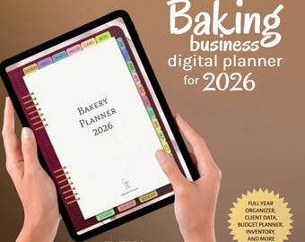 2026 Digital Bakery Business Planner, Cake Order Log (PDF)