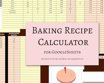 Bakery Cost Calculator: Recipe Pricing Spreadsheet (Google Sheets Digital Download)