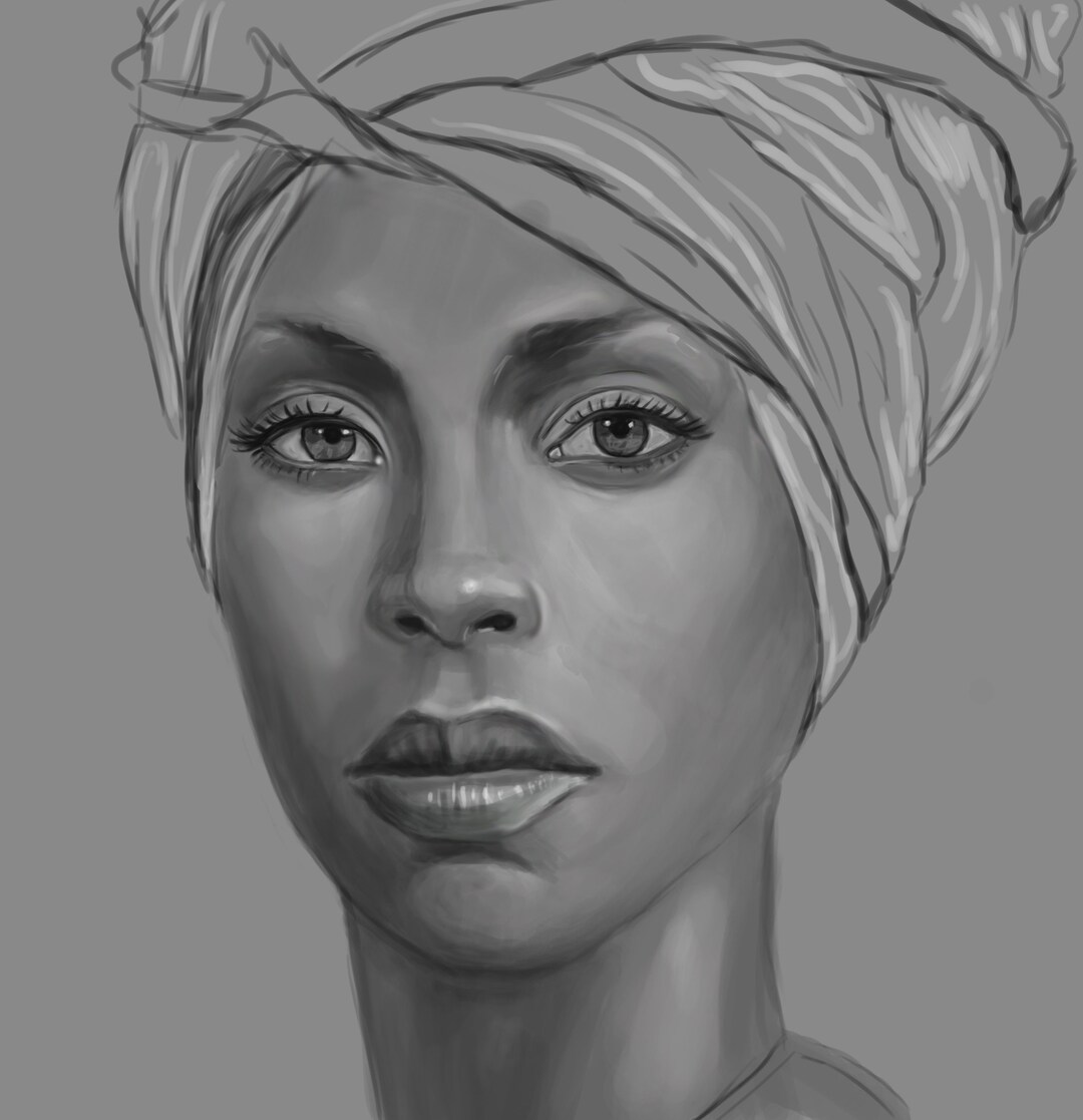Erykah Badu Digital Painting Print. Wall Decor. Erykah Badu Portrait. Erica Abi Wright. Music Art. Music Print. Music Wall Decor. Poster Art Etsy Canada