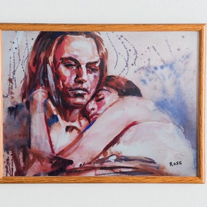 Print. Johnny Depp as George Jung and  Penélope Cruz as Mirtha Jung in Blow. Movies Prints. Cinema Art. Printable Watercolour Painting.