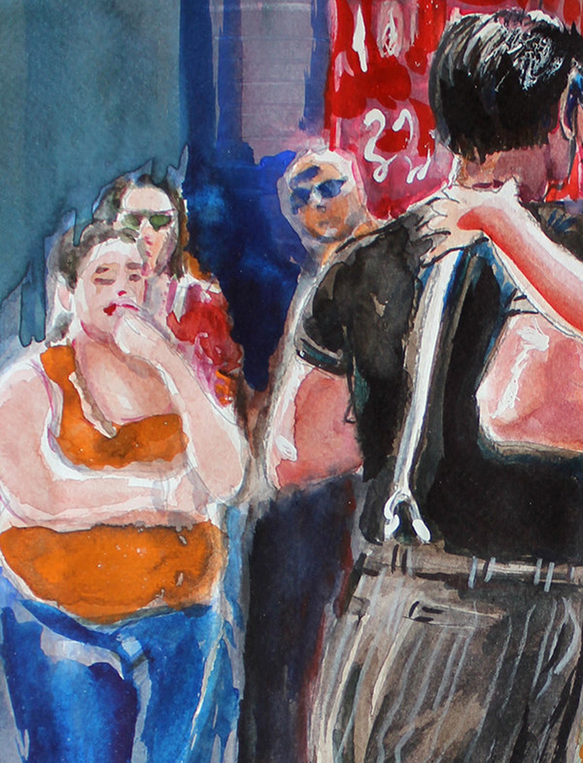 Tango Print By Original Watercolor Painting. Dancing People. | Etsy Watercolor People Dancing