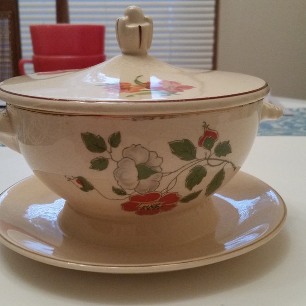 Gorgeous 1920's Sauce Bowl by The Crescent China Co - Sienna Ware