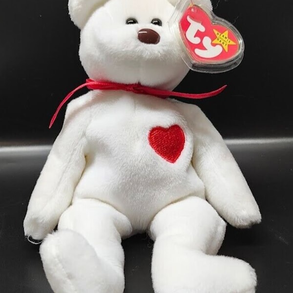 RARE TY Valentino Bear Beanie Baby 1993/1994 with Tag Errors and Brown Nose