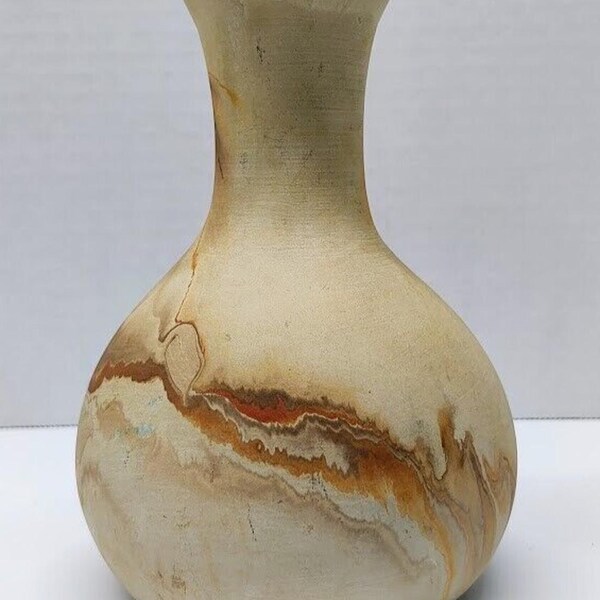 Vintage Nemadji Pottery vase Tourist/Southwest Brown/Orange 6.25" Tall