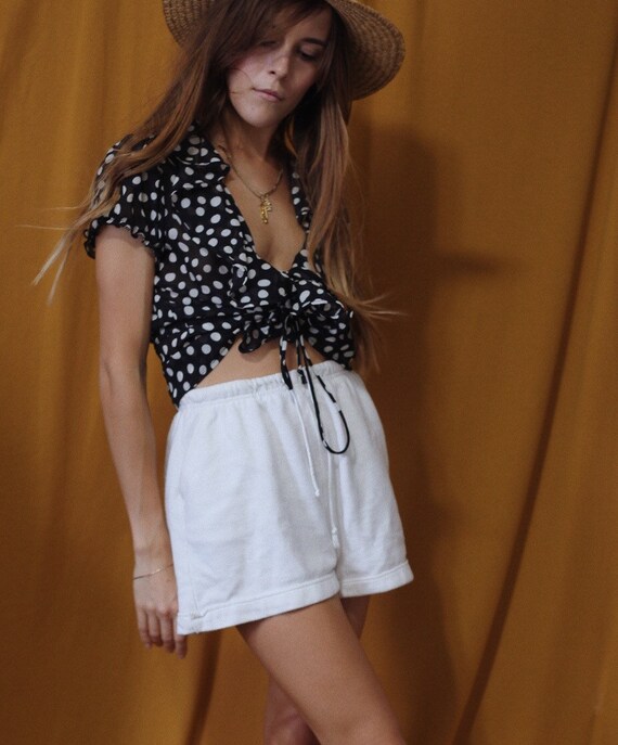 Dalmatian Top // Black & White Polka Dot Top // P… - image 3