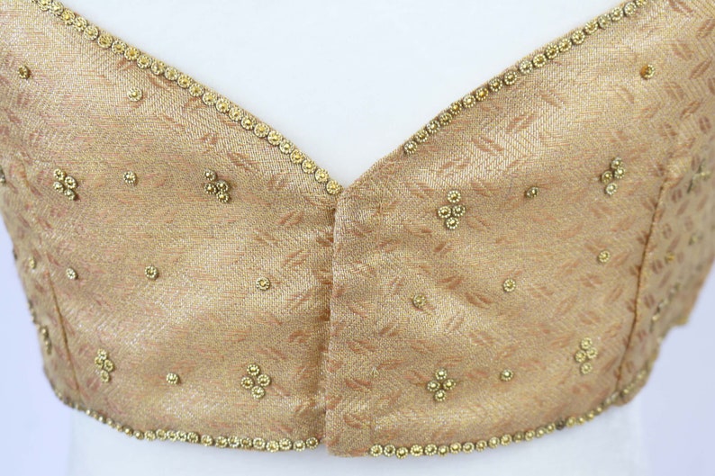 Gold Readymade Saree Blouse Net Gala Crop Top Party Wear Indian Blouse For Women