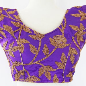 Heavy Zari Embroidered Readymade Saree Blouse For Women