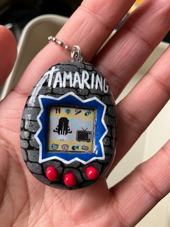 RING Tamagotchi (not Real) Keychain/bag Jewelry, Handmade
