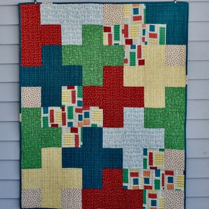 modern baby quilt, plus sign quilt, primary color baby quilt, baby boy quilt