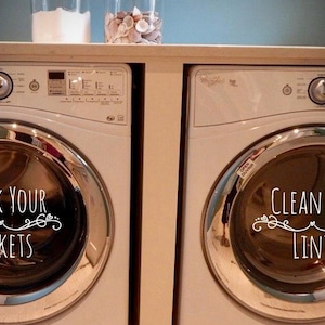 Laundry Decor, Laundry Room, Check Your Pockets-Clean the Lint Decals, Washer Dryer Stickers, Laundry Room Decal, Laundry Room Stickers