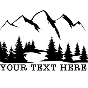 Mountain Decal, Camper Decal, Camping Sticker, RV Decal,  Personalize Decal with Your Words, Outdoor Life, Camping, Hiking, Mountain Sticker