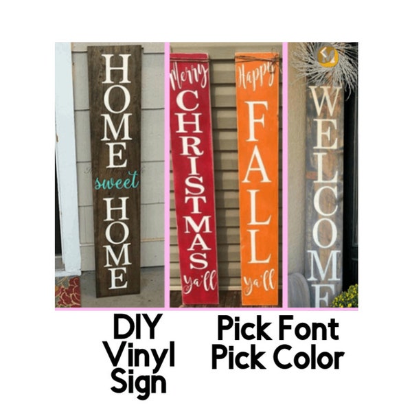 Family Name-Christmas Gift-Welcome Porch Sign, Custom Vinyl Stickers for DIY Signs, Make Your Own Sign, Vinyl Letters and Numbers for Crafts