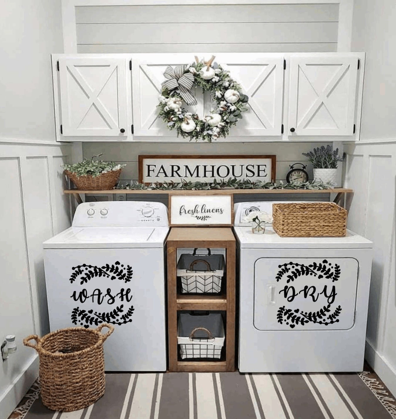 Laundry Room Decals Laundry Stickers Farmhouse Washer and - Etsy