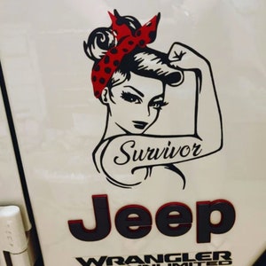 Rosie the Riveter Decal, Rosie the Riveter Sticker, Pin Up Girl, Vintage Look, Rosie the Riveter Car Decal, Cancer Survivor, Cancer Warrior