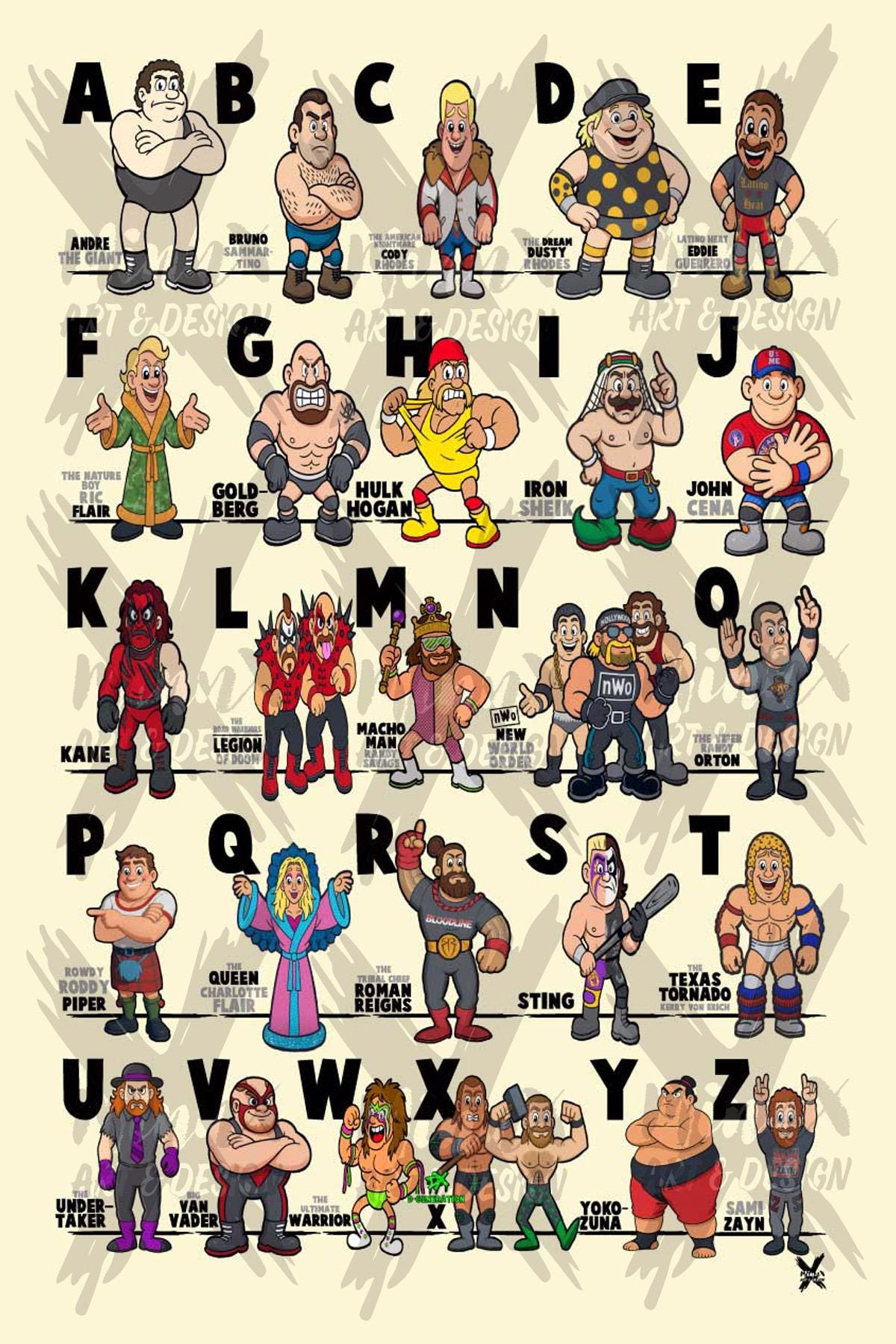 Abc's of Pro Wrestling - Etsy